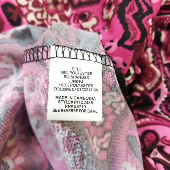 NWT NY Collection paisley Jersey studded dress P M - Picture 13 of 13